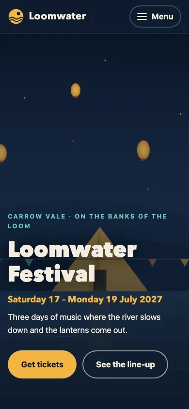 Fable's site on a phone