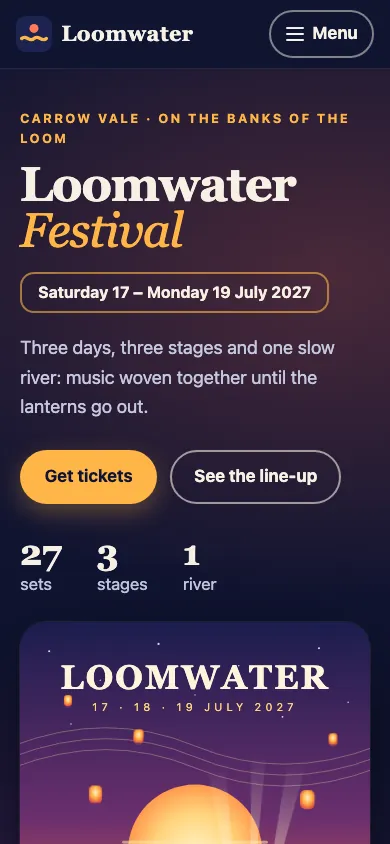 Opus's site on a phone
